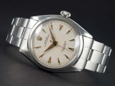 A RARE GENTLEMAN'S STAINLESS STEEL ROLEX OYSTER PERPETUAL BRACELET WATCH CIRCA 1953, REF. 6084