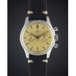 A GENTLEMAN'S STAINLESS STEEL LEMANIA "WATERPROOF" CHRONOGRAPH WRIST WATCH CIRCA 1960s Movement: