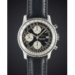 A GENTLEMAN'S STAINLESS STEEL BREITLING "OLD NAVITIMER" AUTOMATIC CHRONOGRAPH WRIST WATCH DATED