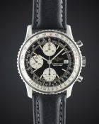 A GENTLEMAN'S STAINLESS STEEL BREITLING "OLD NAVITIMER" AUTOMATIC CHRONOGRAPH WRIST WATCH DATED