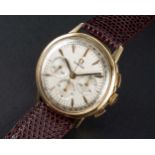 A GENTLEMAN'S 18K SOLID GOLD OMEGA CHRONOGRAPH WRIST WATCH CIRCA 1966, REF. 101.010-65 WITH