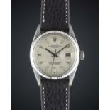 A GENTLEMAN'S STEEL & WHITE GOLD ROLEX OYSTER PERPETUAL DATEJUST WRIST WATCH CIRCA 1970s, REF.