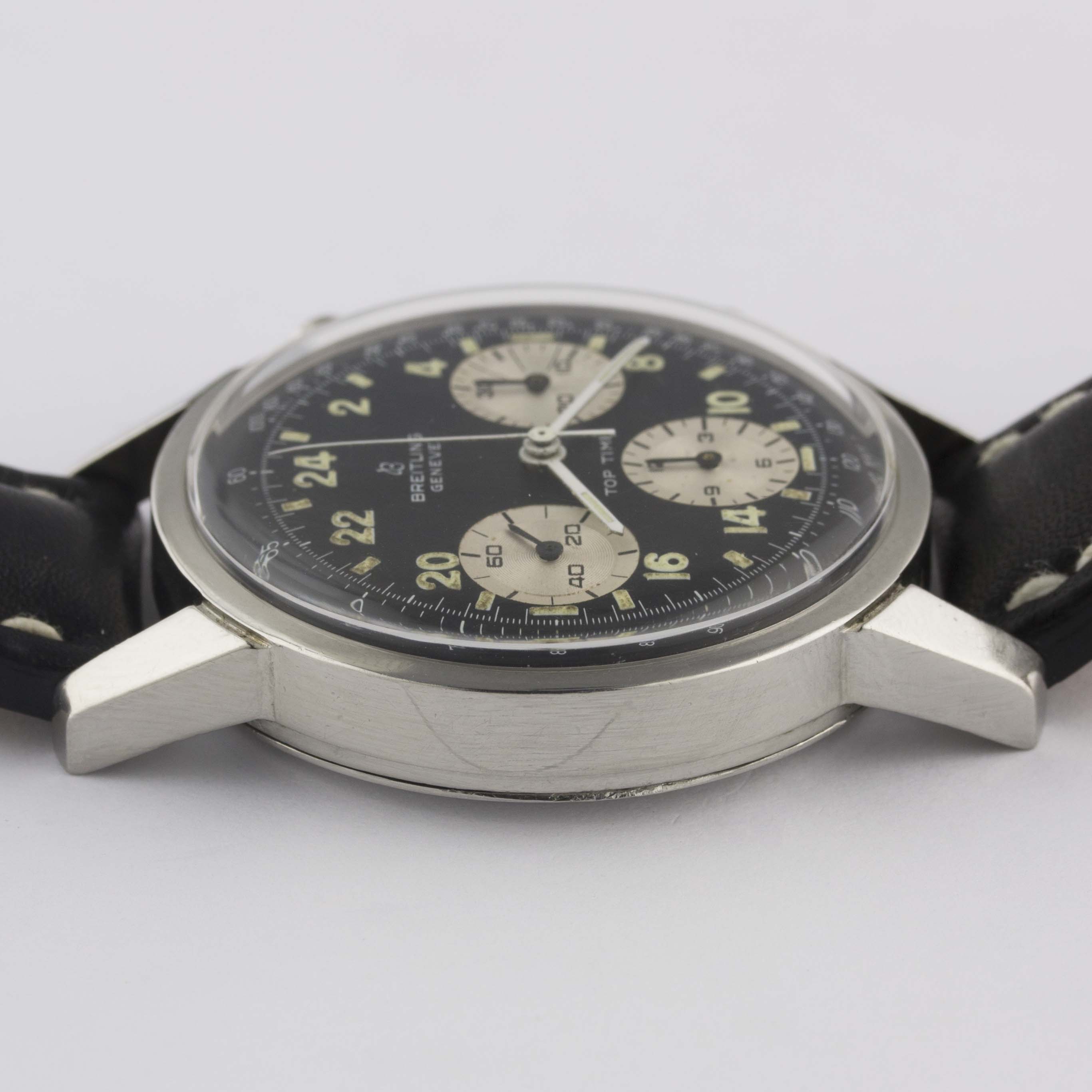 A RARE GENTLEMAN'S STAINLESS STEEL BREITLING TOP TIME 24 HOUR CHRONOGRAPH WRIST WATCH CIRCA 1968, - Image 12 of 12