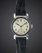 A RARE GENTLEMAN'S STAINLESS STEEL ROLEX WRIST WATCH CIRCA 1940s, REF. 519   Movement: 15J, manual