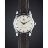 A GENTLEMAN'S STAINLESS STEEL OMEGA SEAMASTER AUTOMATIC WRIST WATCH CIRCA 1956, REF. 2846 5 SC /