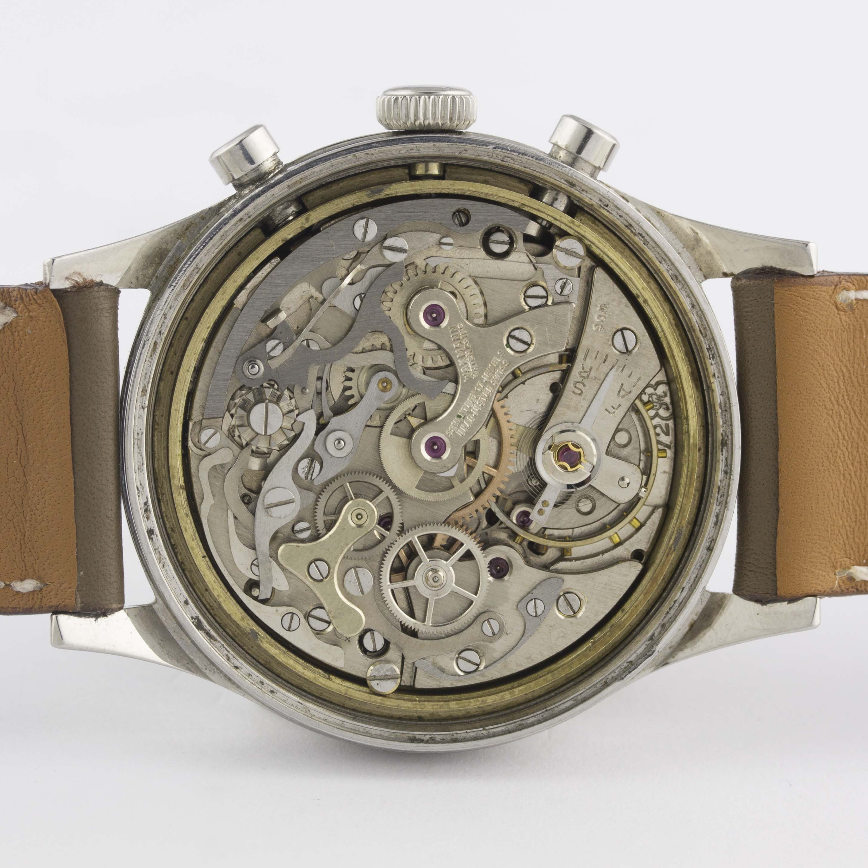 A RARE GENTLEMAN'S STAINLESS STEEL GIGANDET WAKMANN CHRONOGRAPH WRIST WATCH CIRCA 1960s, WITH - Image 7 of 10