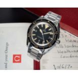 A VERY RARE GENTLEMAN'S STAINLESS STEEL OMEGA SEAMASTER 300 "BIG TRIANGLE" AUTOMATIC BRACELET