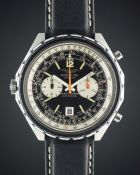 A RARE GENTLEMAN'S STAINLESS STEEL IRAQI MILITARY AIR FORCE BREITLING NAVITIMER CHRONOGRAPH WRIST