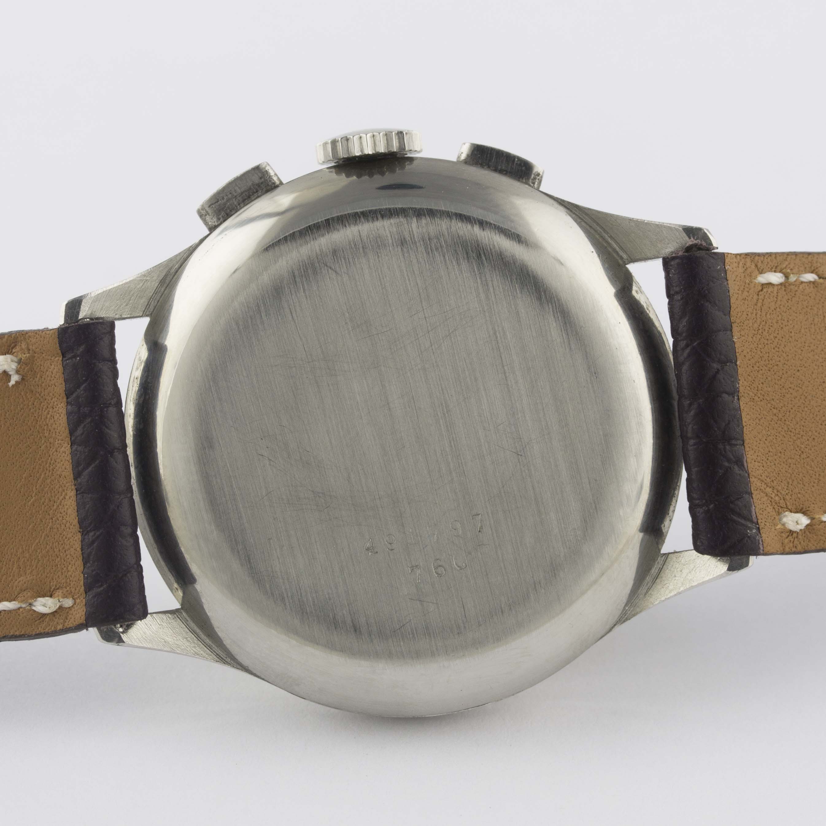 A RARE GENTLEMAN'S STAINLESS STEEL BREITLING SINGER CHRONOGRAPH WRIST WATCH CIRCA 1940s, REF. 760 - Bild 6 aus 10