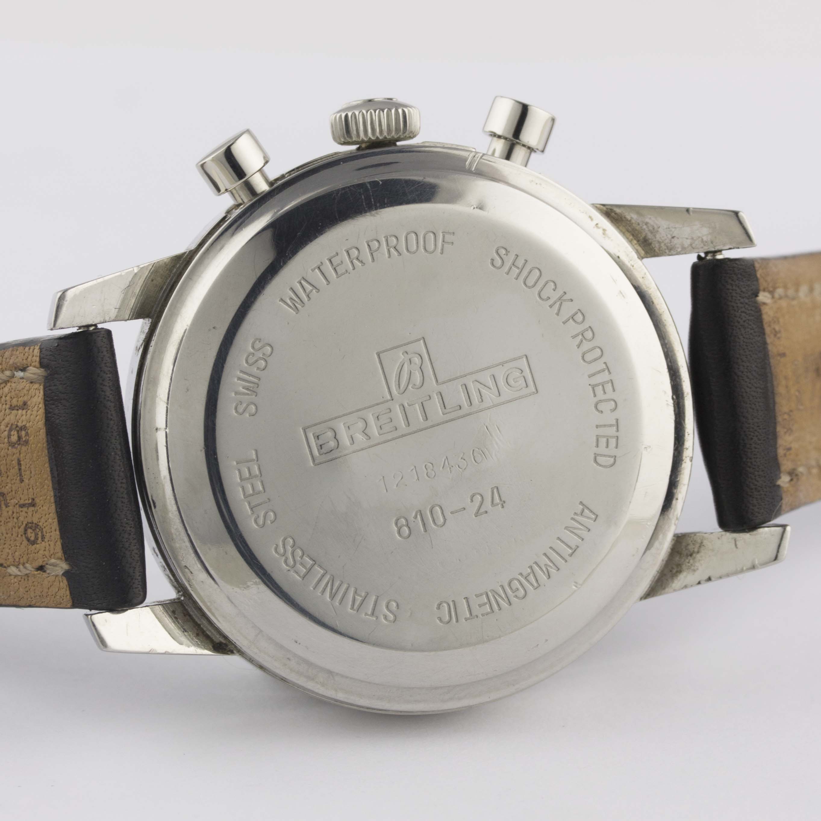 A RARE GENTLEMAN'S STAINLESS STEEL BREITLING TOP TIME 24 HOUR CHRONOGRAPH WRIST WATCH CIRCA 1968, - Image 8 of 12