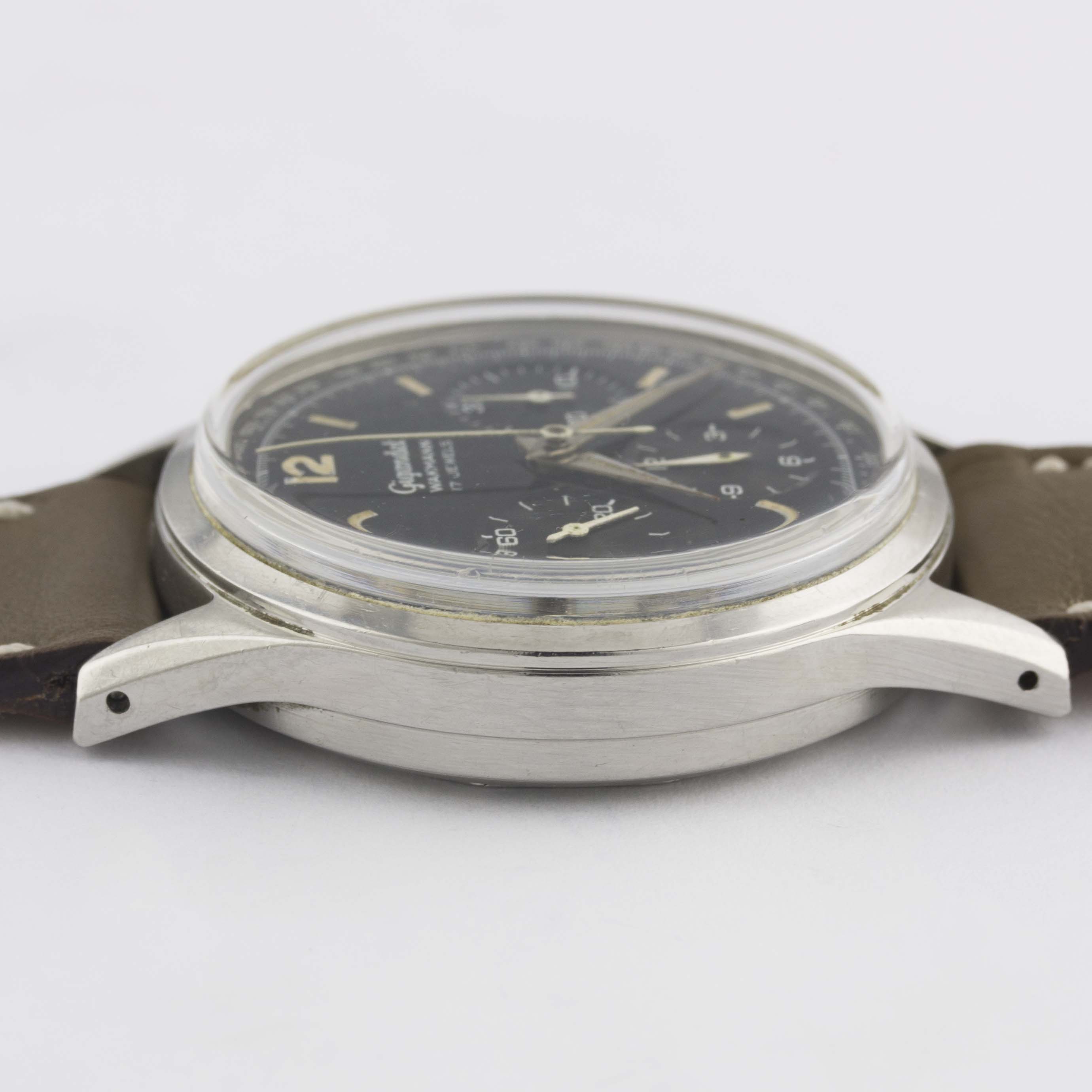 A RARE GENTLEMAN'S STAINLESS STEEL GIGANDET WAKMANN CHRONOGRAPH WRIST WATCH CIRCA 1960s, WITH - Image 10 of 10