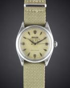 A GENTLEMAN'S STAINLESS STEEL ROLEX OYSTER PERPETUAL AIR KING PRECISION WRIST WATCH CIRCA 1958, REF.