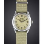 A GENTLEMAN'S STAINLESS STEEL ROLEX OYSTER PERPETUAL AIR KING PRECISION WRIST WATCH CIRCA 1958, REF.