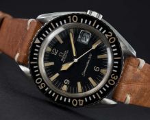 A RARE GENTLEMAN'S STAINLESS STEEL OMEGA SEAMASTER 300 AUTOMATIC DATE WRIST WATCH CIRCA 1968, REF.