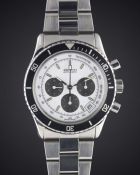 A RARE GENTLEMAN'S STAINLESS STEEL ZENITH "DE LUCA" EL PRIMERO AUTOMATIC CHRONOGRAPH BRACELET