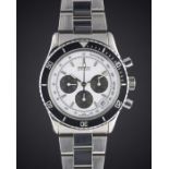 A RARE GENTLEMAN'S STAINLESS STEEL ZENITH "DE LUCA" EL PRIMERO AUTOMATIC CHRONOGRAPH BRACELET