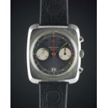 A GENTLEMAN'S STAINLESS STEEL FAVRE LEUBA CHRONOGRAPH WRIST WATCH CIRCA 1970, REF. 31013