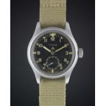 A GENTLEMAN'S STAINLESS STEEL BRITISH MILITARY TIMOR W.W.W. WRIST WATCH CIRCA 1940s, PART OF THE "