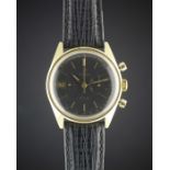 A GENTLEMAN'S GOLD PLATED OMEGA DE VILLE CHRONOGRAPH WRIST WATCH CIRCA 1970, REF. 146.017 WITH