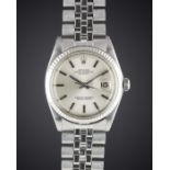 A GENTLEMAN'S STEEL & WHITE GOLD ROLEX OYSTER PERPETUAL DATEJUST BRACELET WATCH CIRCA 1971, REF.