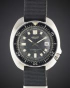 A GENTLEMAN'S STAINLESS STEEL SEIKO "TURTLE" 150M AUTOMATIC DIVERS WRIST WATCH CIRCA 1970s, REF.