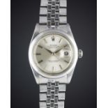 A GENTLEMAN'S STAINLESS STEEL ROLEX OYSTER PERPETUAL DATEJUST BRACELET WATCH CIRCA 1965, REF. 1603