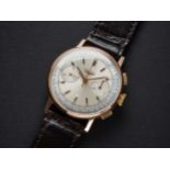 A FINE & RARE GENTLEMAN'S 18K SOLID PINK GOLD LONGINES FLYBACK "DOCTORS" CHRONOGRAPH WRIST WATCH