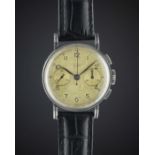 A GENTLEMAN'S STAINLESS STEEL LONGINES FLYBACK CHRONOGRAPH WRIST WATCH CIRCA 1946, REF. 3226
