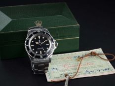 A RARE GENTLEMAN'S STAINLESS STEEL ROLEX OYSTER PERPETUAL SUBMARINER BRACELET WATCH CIRCA 1967, REF.