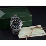 A RARE GENTLEMAN'S STAINLESS STEEL ROLEX OYSTER PERPETUAL SUBMARINER BRACELET WATCH CIRCA 1967, REF.