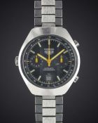 A GENTLEMAN'S STAINLESS STEEL HEUER CARRERA AUTOMATIC CHRONOGRAPH BRACELET WATCH CIRCA 1980, REF.