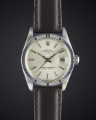 A GENTLEMAN'S STAINLESS STEEL ROLEX OYSTER PERPETUAL DATE WRIST WATCH CIRCA 1973, REF. 1501 WITH