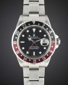 A GENTLEMAN'S STAINLESS STEEL ROLEX OYSTER PERPETUAL DATE GMT MASTER II BRACELET WATCH DATED 2007,