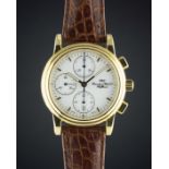 A RARE GENTLEMAN'S 18K SOLID GOLD IWC "AMALFI" AUTOMATIC CHRONOGRAPH WRIST WATCH CIRCA 1990s, REF.