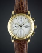 A RARE GENTLEMAN'S 18K SOLID GOLD IWC "AMALFI" AUTOMATIC CHRONOGRAPH WRIST WATCH CIRCA 1990s, REF.