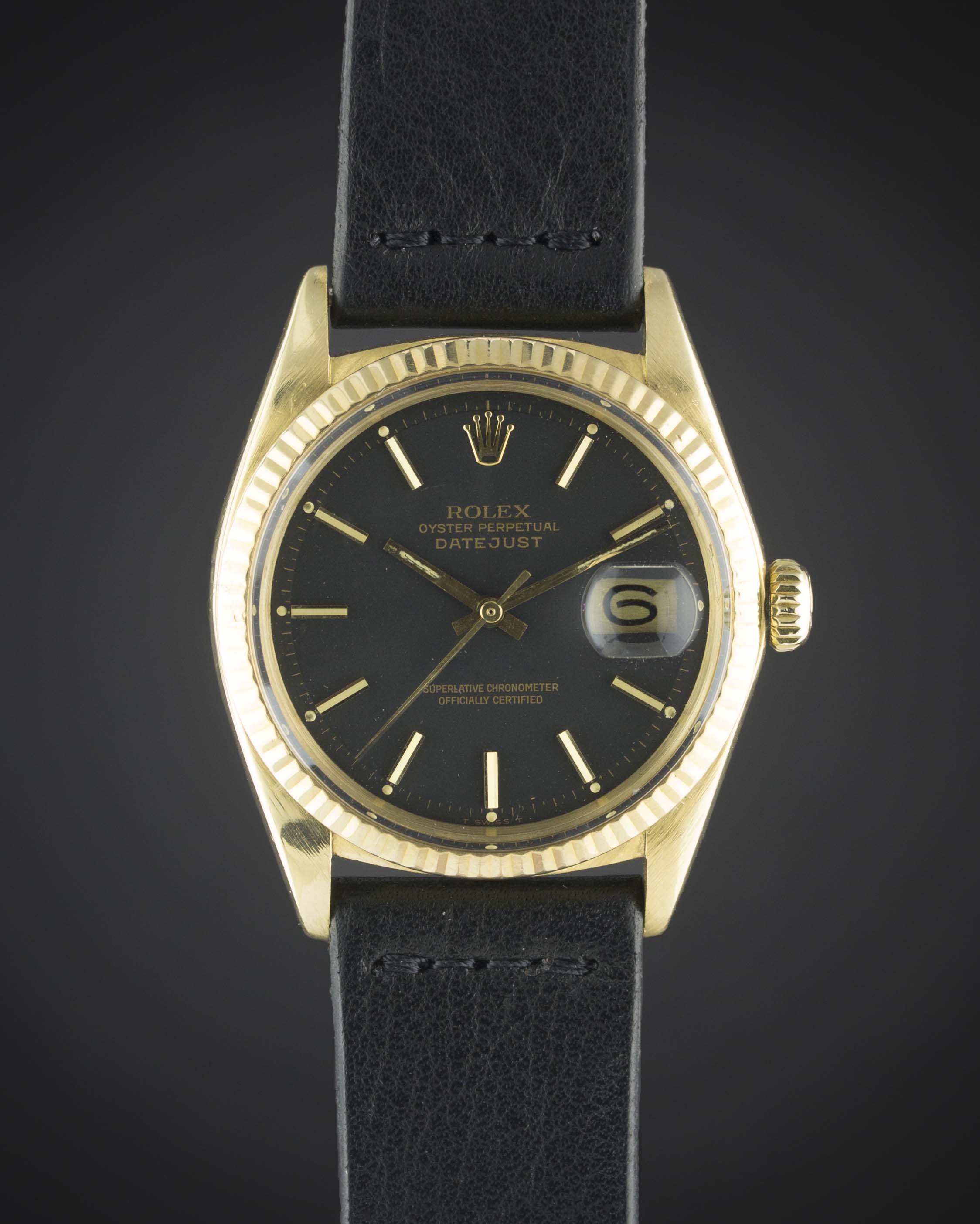 A RARE GENTLEMAN'S 18K SOLID GOLD ROLEX OYSTER PERPETUAL DATEJUST WRIST WATCH CIRCA 1965, REF. - Image 2 of 2
