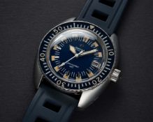 A RARE GENTLEMAN'S STAINLESS STEEL OMEGA SEAMASTER 120 "DEEP BLUE" WRIST WATCH CIRCA 1970, REF.