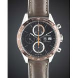 A GENTLEMAN'S STAINLESS STEEL TAG HEUER CARRERA CALIBRE 16 AUTOMATIC CHRONOGRAPH WRIST WATCH CIRCA