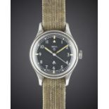 A GENTLEMAN'S STAINLESS STEEL BRITISH MILITARY SMITHS WRIST WATCH DATED 1968 Movement: 17J, manual