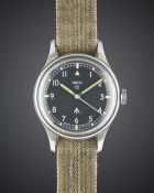 A GENTLEMAN'S STAINLESS STEEL BRITISH MILITARY SMITHS WRIST WATCH DATED 1968 Movement: 17J, manual