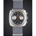 A GENTLEMAN'S STAINLESS STEEL BREITLING TOP TIME CHRONOGRAPH WRIST WATCH CIRCA 1969, REF. 2211