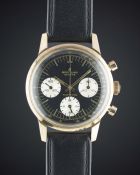 A GENTLEMAN'S PINK GOLD PLATED BREITLING TOP TIME CHRONOGRAPH WRIST WATCH CIRCA 1968, REF. 810
