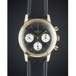 A GENTLEMAN'S PINK GOLD PLATED BREITLING TOP TIME CHRONOGRAPH WRIST WATCH CIRCA 1968, REF. 810