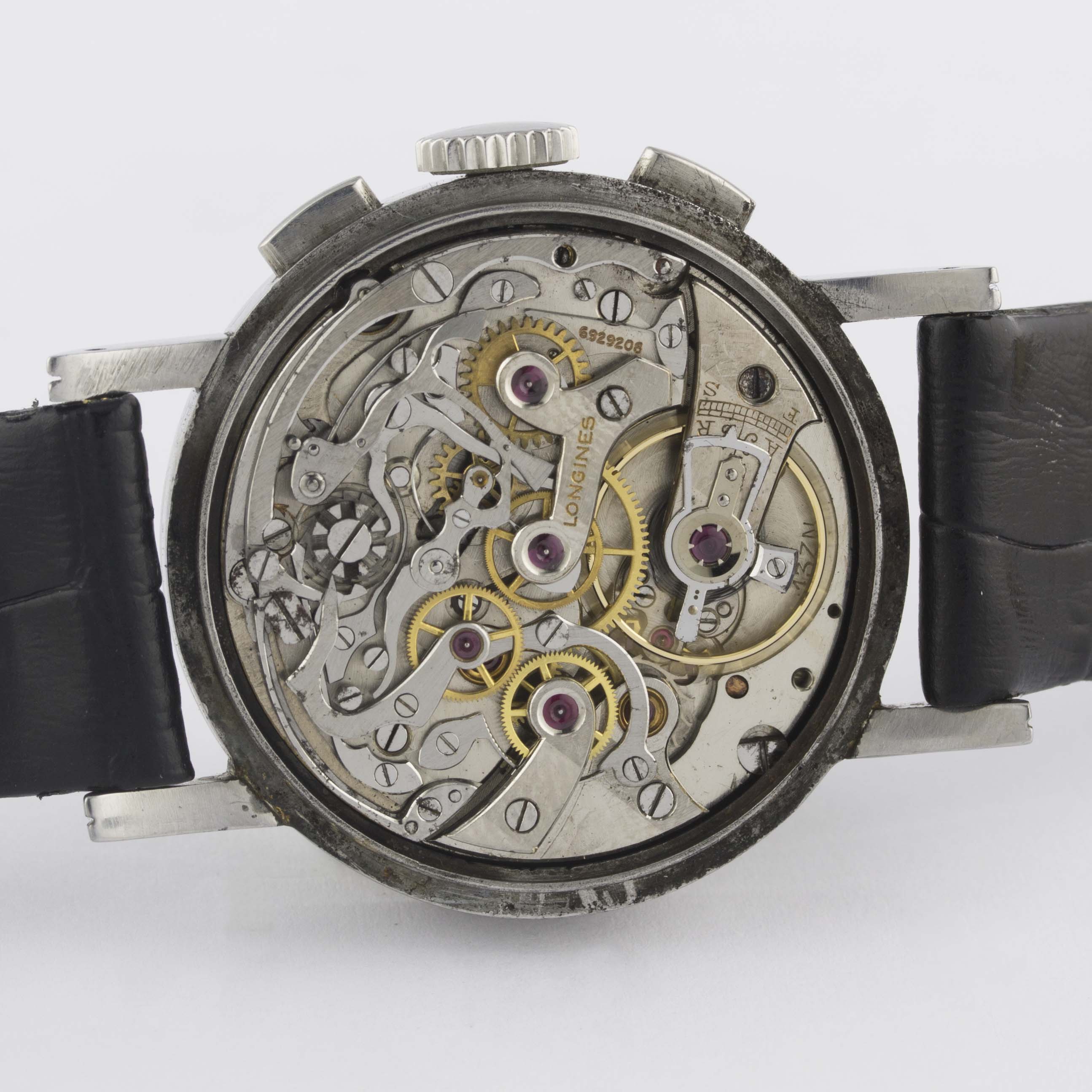 A GENTLEMAN'S STAINLESS STEEL LONGINES FLYBACK CHRONOGRAPH WRIST WATCH CIRCA 1946, REF. 3226 - Image 7 of 10
