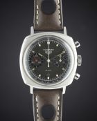 A RARE GENTLEMAN'S STAINLESS STEEL HEUER CAMARO CHRONOGRAPH WRIST WATCH CIRCA 1970, REF. 9220NT WITH