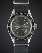 A RARE GENTLEMAN'S STAINLESS STEEL FAVRE LEUBA DEEP BLUE DIVERS WRIST WATCH CIRCA 1960s, REF.