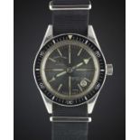 A RARE GENTLEMAN'S STAINLESS STEEL FAVRE LEUBA DEEP BLUE DIVERS WRIST WATCH CIRCA 1960s, REF.