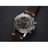 A VERY RARE GENTLEMAN'S LARGE SIZE STAINLESS STEEL MULCO ANTIMAGNETIC WATERPROOF CHRONOGRAPH WRIST