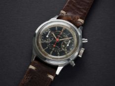 A VERY RARE GENTLEMAN'S LARGE SIZE STAINLESS STEEL MULCO ANTIMAGNETIC WATERPROOF CHRONOGRAPH WRIST