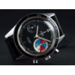 A RARE GENTLEMAN'S STAINLESS STEEL LEJOUR YACHTINGRAF CHRONOGRAPH WRIST WATCH CIRCA 1967 Movement: